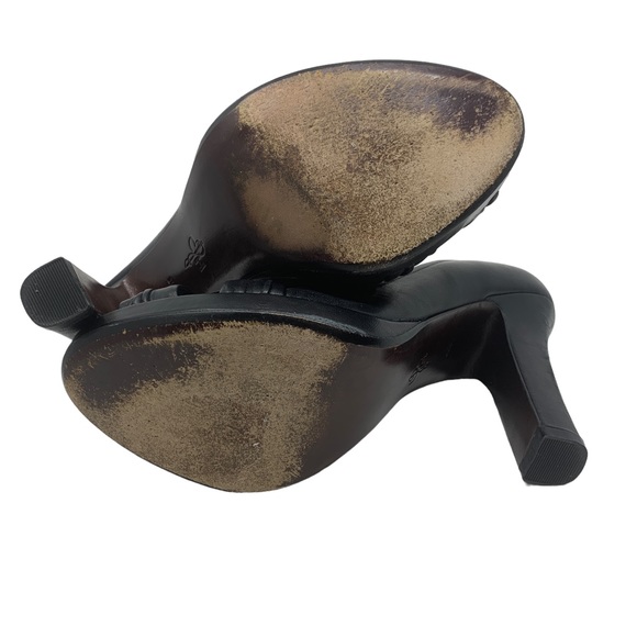 Cole Haan Black Leather Peep Toe High Heel Pumps Platform Size 10 - Picture 15 of 15